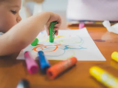 Kid is drawing
